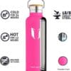 Vacuum Insulated Stainless Steel Water Bottle 620ml Rose - Image 3
