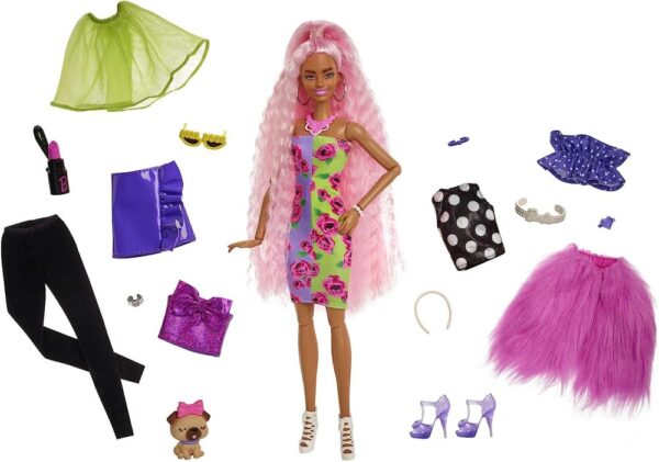 Barbie Extra Doll & Accessories Set With Mix & Match Pieces For 30+ Looks