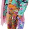 Barbie Extra Doll, Pink Braids in Floral Printed Jacket & Trousers, DJ Pet Mouse - Image 3