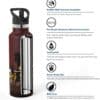 Super Sparrow Ultra-light Insulated Stainless Steel Water Bottle With Straw Lid 750ml Dark Brown - Image 2