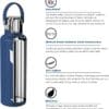 Super Sparrow Ultra-light Stainless Steel Water Bottle 750ml Blueberry - Image 3
