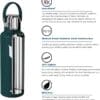 Super Sparrow Ultra-light Stainless Steel Water Bottle 750ml Jade - Image 4