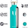 Vacuum Insulated Stainless Steel Water Bottle 1000ml Mint - Image 2