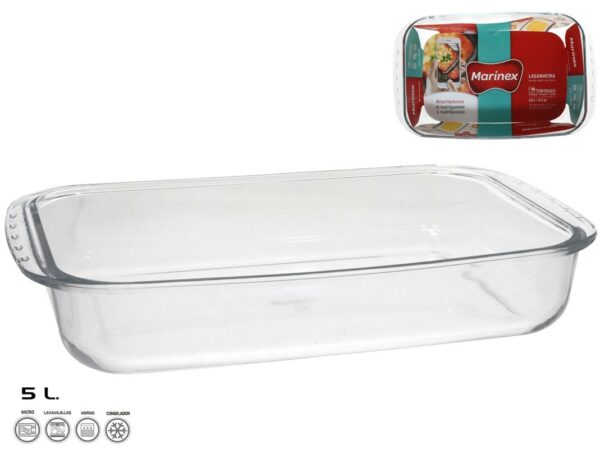 Marinex Glass Oven Dish 40.5x25x7Cms - 5Ltrs