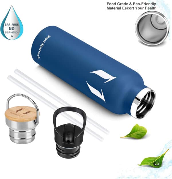 Vacuum Insulated Stainless Steel Water Bottle 620ml Cobalt Blue - Image 3