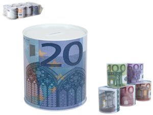 Metal Money Bank Euro 14x15cm Assorted