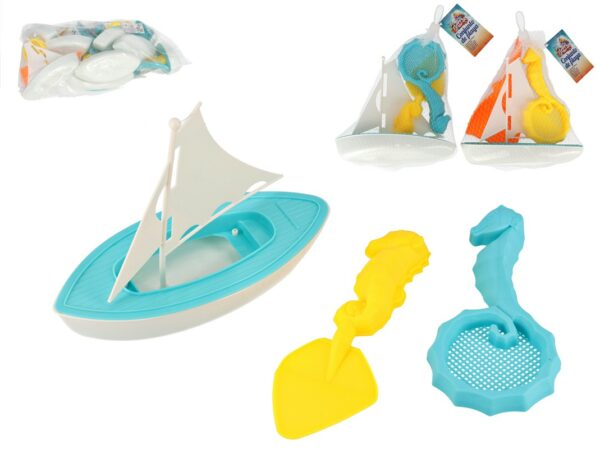 Sand Toys Set Sailboat 3 Pieces 9x18x21cm