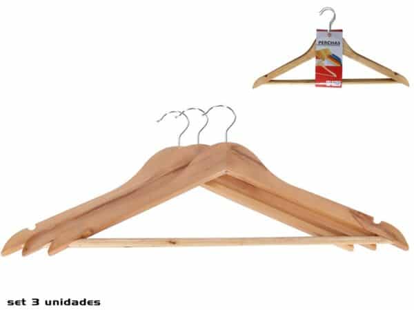 Wooden Clothes Hanger x3  44x23cm
