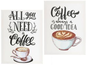 Printed Canvas, 30x40cm White Background, Coffee Themed