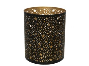Black/Gold Metal Candle Holder
