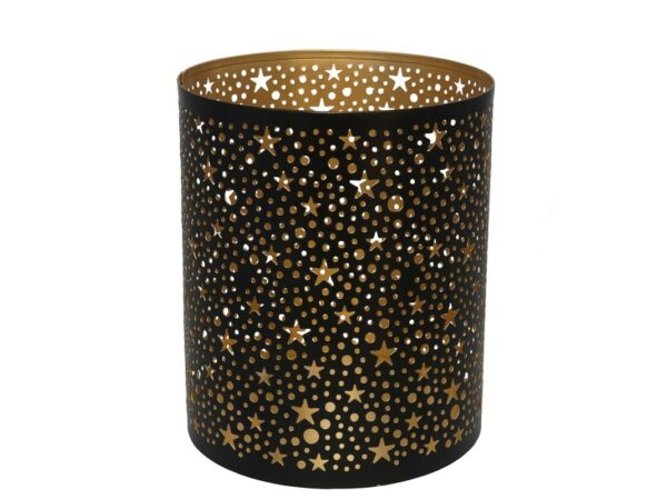 Black/Gold Metal Candle Holder