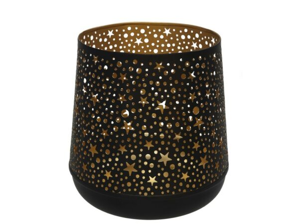 Black/Gold Metal Candle Holder