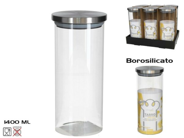 Borosilicate Glass Jar 1400ml With Metal Lid