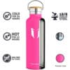 Super Sparrow Vacuum Insulated Stainless Steel Water Bottle 1000ml Rose - Image 2