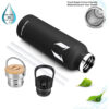 Super Sparrow Vacuum Insulated Stainless Steel Water Bottle 1000ml Black - Image 2