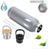 Vacuum Insulated Stainless Steel Water Bottle 750ml Grey - Image 3