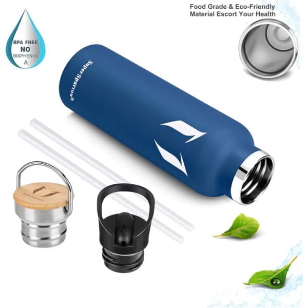 Super Sparrow Vacuum Insulated Stainless Steel Water Bottle 1000ml Blueberry - Image 2