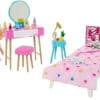 Barbie - Doll and Bedroom Playset, Barbie Furniture and 20+ Storytelling Accessories Including Robe and Kitten
