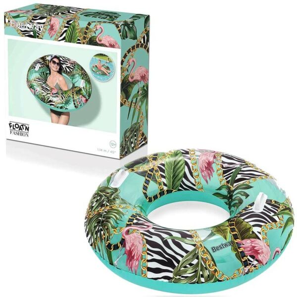 Bestway Inflatable Floral Swim Ring- Diameter 114 Cm