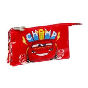 Triple Compartment Pencil Case Cars Let's Race