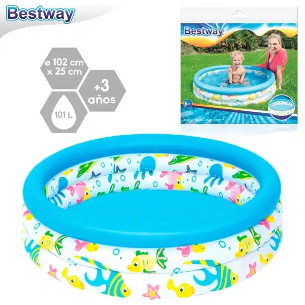 Bestway Inflatable Pool Ocean Life 102x25cm
