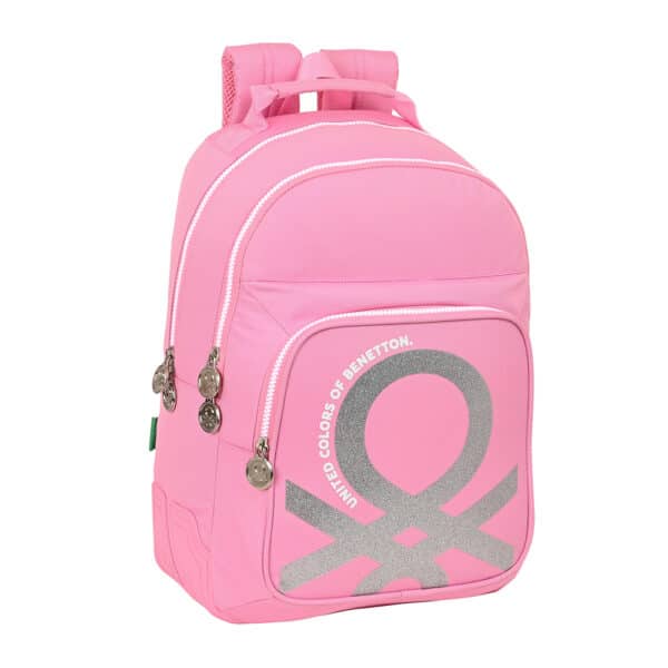Benetton Double Backpack " Flamingo Pink"