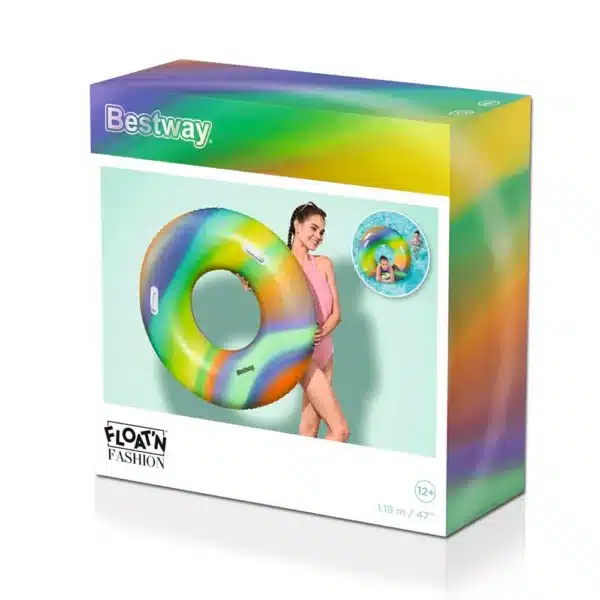 Bestway Rainbow Inflatable Swim Ring with Handles (+12 Years) - Image 3