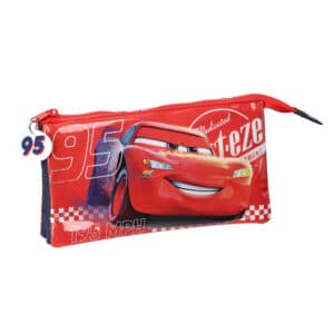 Triple Compartment Pencil Case Cars "Double Vision"