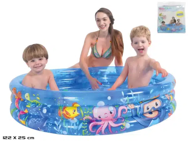 3 Ring Inflatable Paddling Pool Seabed Design120x24cm