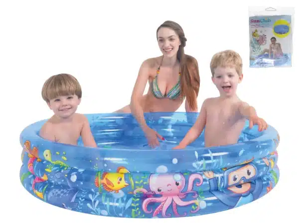 3 Ring Inflatable Paddling Pool Seabed Design 99x23cm