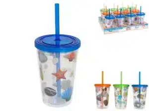 Insulated Plastic Cup With Straw 300ml