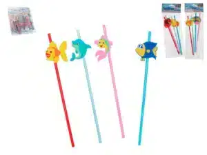 Reusable Marine Themed Straw Pack x4