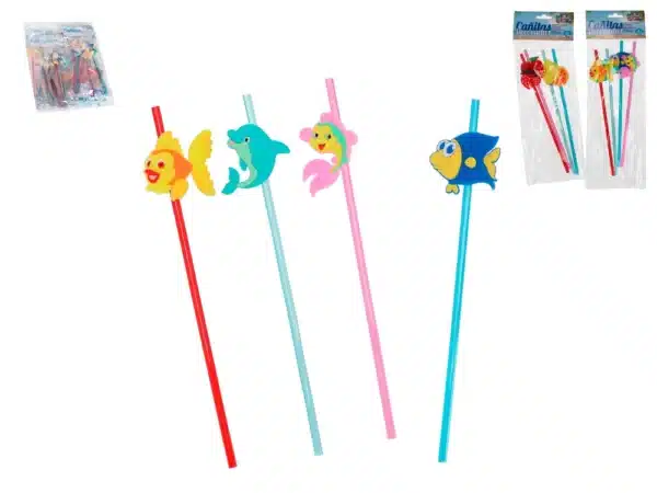 Reusable Marine Themed Straw Pack x4