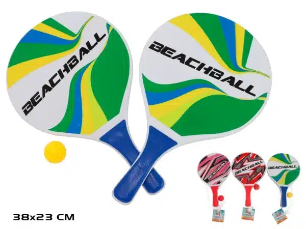 Wooden Beach Bat & Ball Set 38x23cm