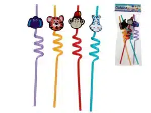 Reusable Animal Design Straw Pack x4