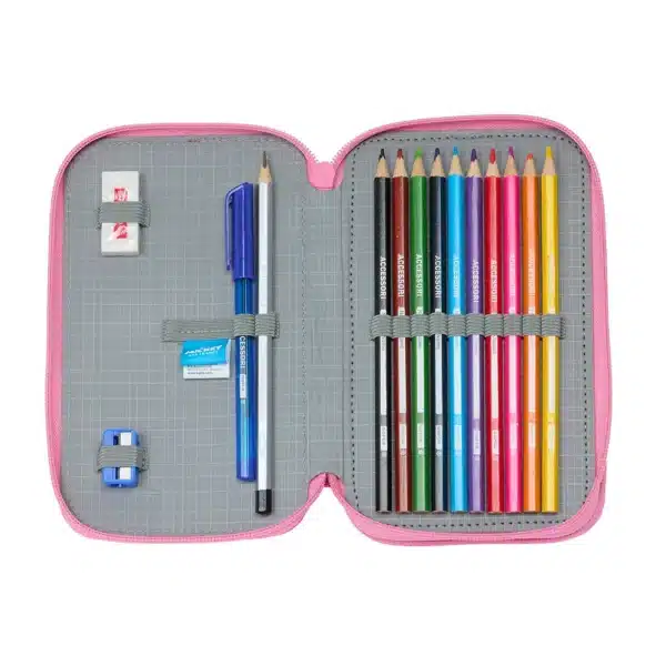Double Filled Pencil Case 28 Pieces Minnie Mouse "Loving" - Image 2