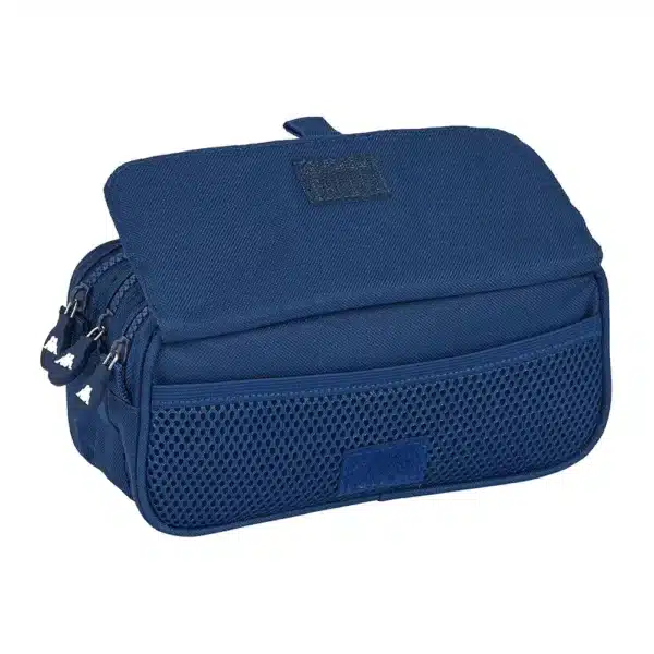 Large Triple Pencil Case Kappa Basics Navy Blue - Image 2