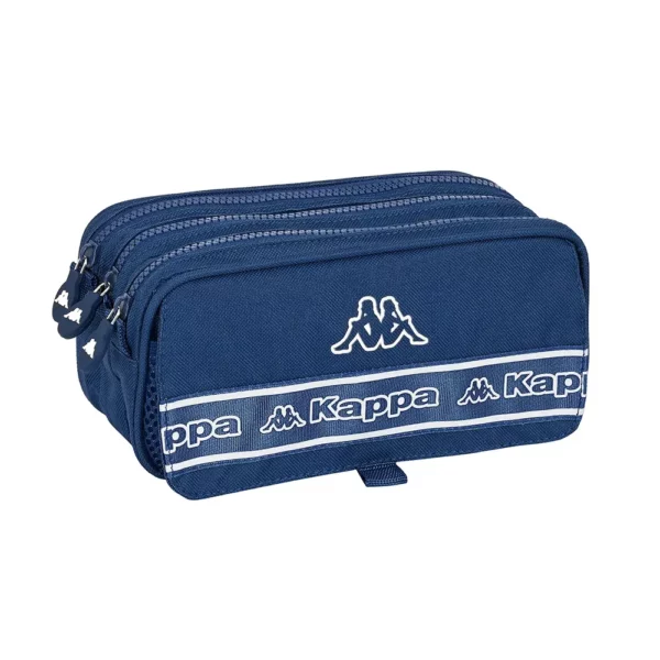 Large Triple Pencil Case Kappa Basics Navy Blue