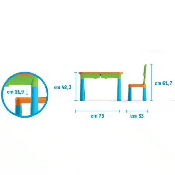 Kids Plastic Table & Chair Set - Image 2