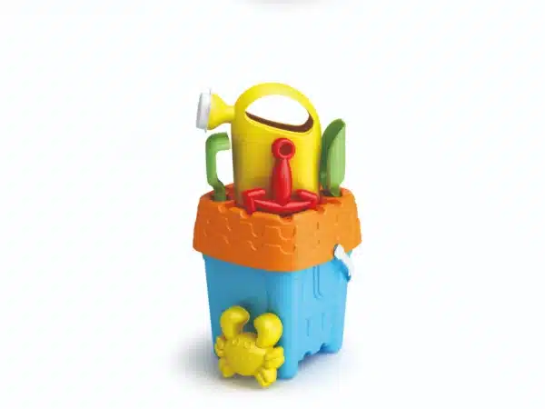 Square Castle Beach Bucket Set With Watering Can & 5 Other Accessories 18cm - Image 2