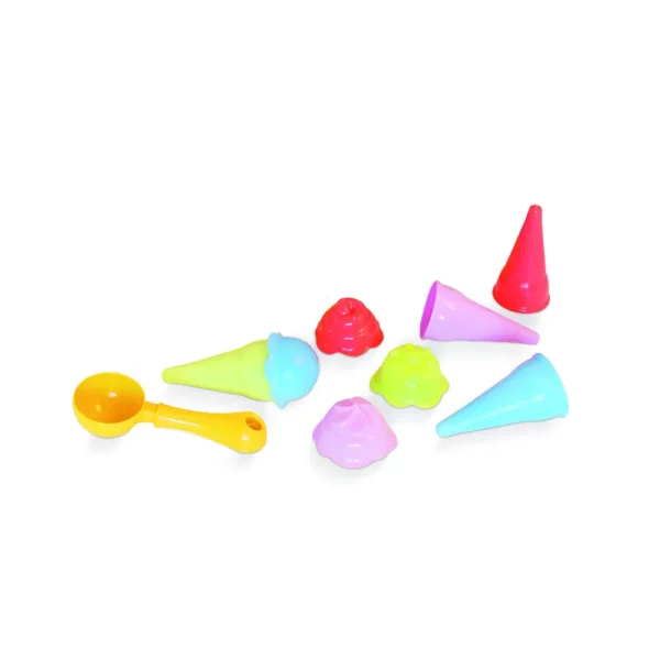 Pack of 4 Coloured Ice Cream Sand Moulds In Net - Image 2