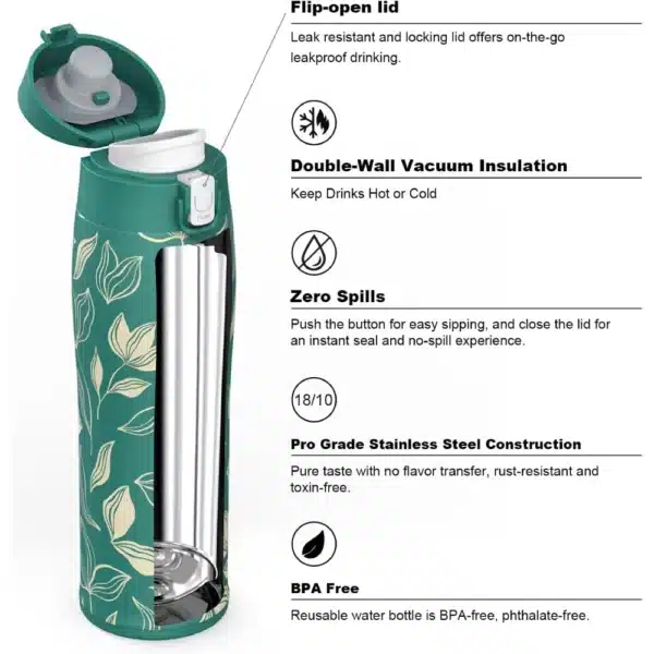 Super Sparrow Enjoy Series Ultra-light 750ml Dark Green Stainless Steel Bottle - Image 3