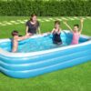 Bestway Inflatable Family Pool, Blue Rectangular with Water Capacity 1,161L - 305 X 183 X 56 Cm