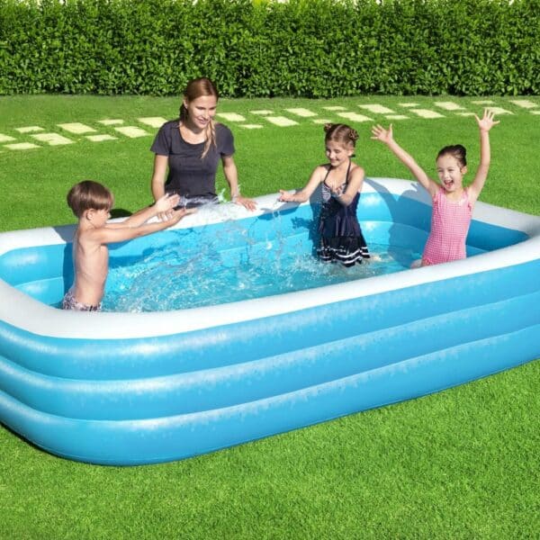Bestway Inflatable Family Pool, Blue Rectangular with Water Capacity 1,161L - 305 X 183 X 56 Cm
