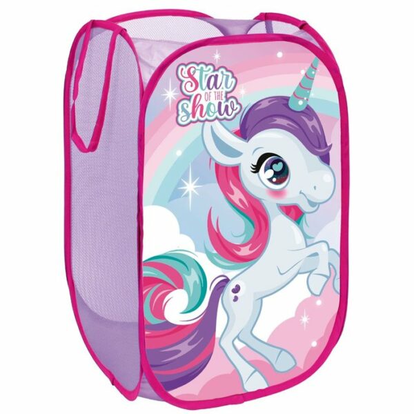 Unicorn Pop Up Storage Bin. 36x36x58cm