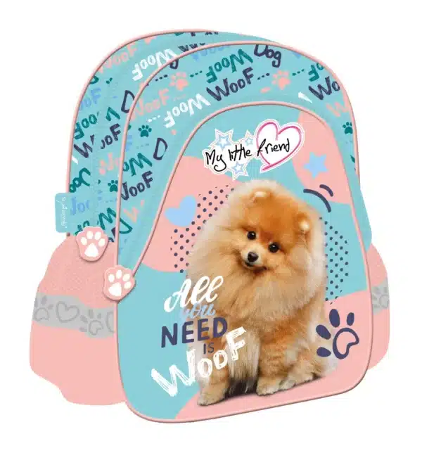 St.Right Small Backpack My Little Friend Fluffy Dog