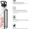 Super Sparrow Ultra-light Insulated Stainless Steel Water Bottle With Straw Lid 750ml White - Image 3
