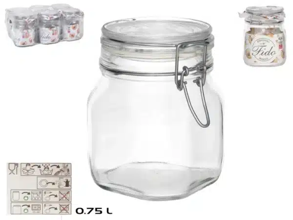 Bormioli Rocco Air Tight Glass Food Jar Fido 750ml