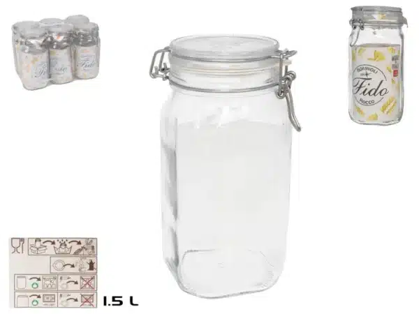 Bormioli Rocco Air Tight Glass Food Jar Fido 1500ml
