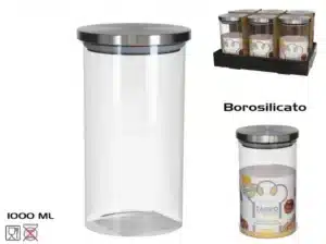 Borosilicate Glass Jar With Metal Lid 1000ml